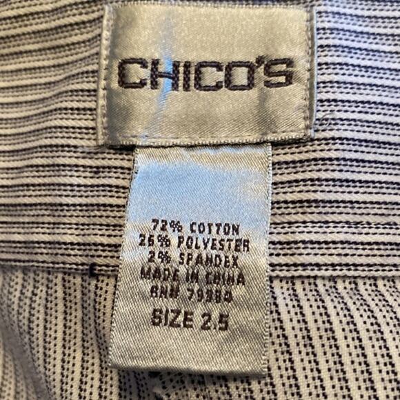 Chico’s Striped Capri Pants Women’s Size 14 Front Pockets Nautical Sailor Vacay - Picture 5 of 7